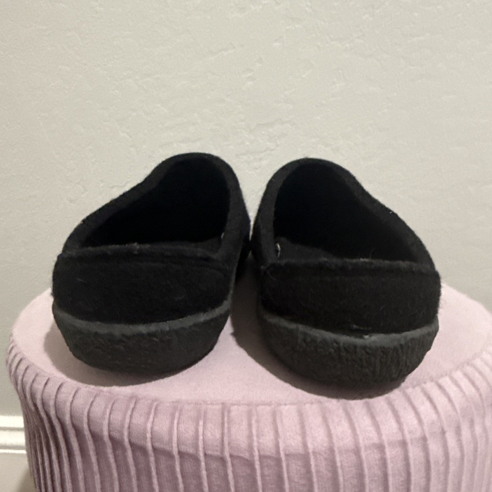 HAFLINGER Wool HardSole Women Slippers Black Size 41 US 9 - Picture 4 of 7